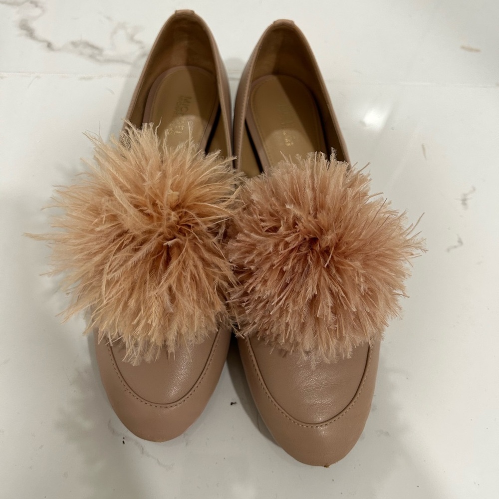 Michael Michael Kors Shoes | Michael Kors Pom Pom Flats: Tan Loafers Size 8